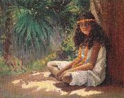 Helen Thomas Dranga Portrait of a Polynesian Girl oil on canvas